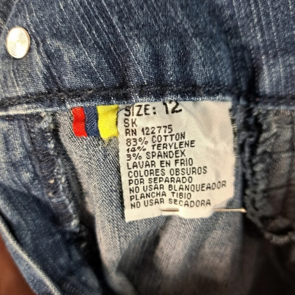 Silver Diva Colombian Women's Rhinestones Blue Jeans Size 12 - Picture 14 of 16